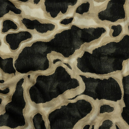 Stretch Cotton Sateen - Black and Beige Abstract Spots - Fragments of Memory Print - Mood Exclusive Rockland Collection
