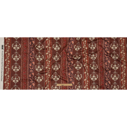 Stretch Cotton Sateen - Burgundy Floral Stripes - Garden Paths Print - Mood Exclusive Rockland Collection