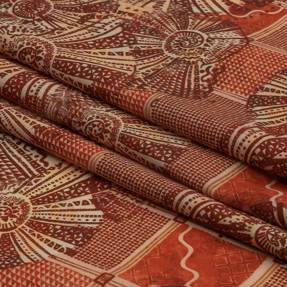 Cotton Voile - Red and White Shells on Plaid - Weekend Wandering Print - Mood Exclusive Rockland Collection - Folded