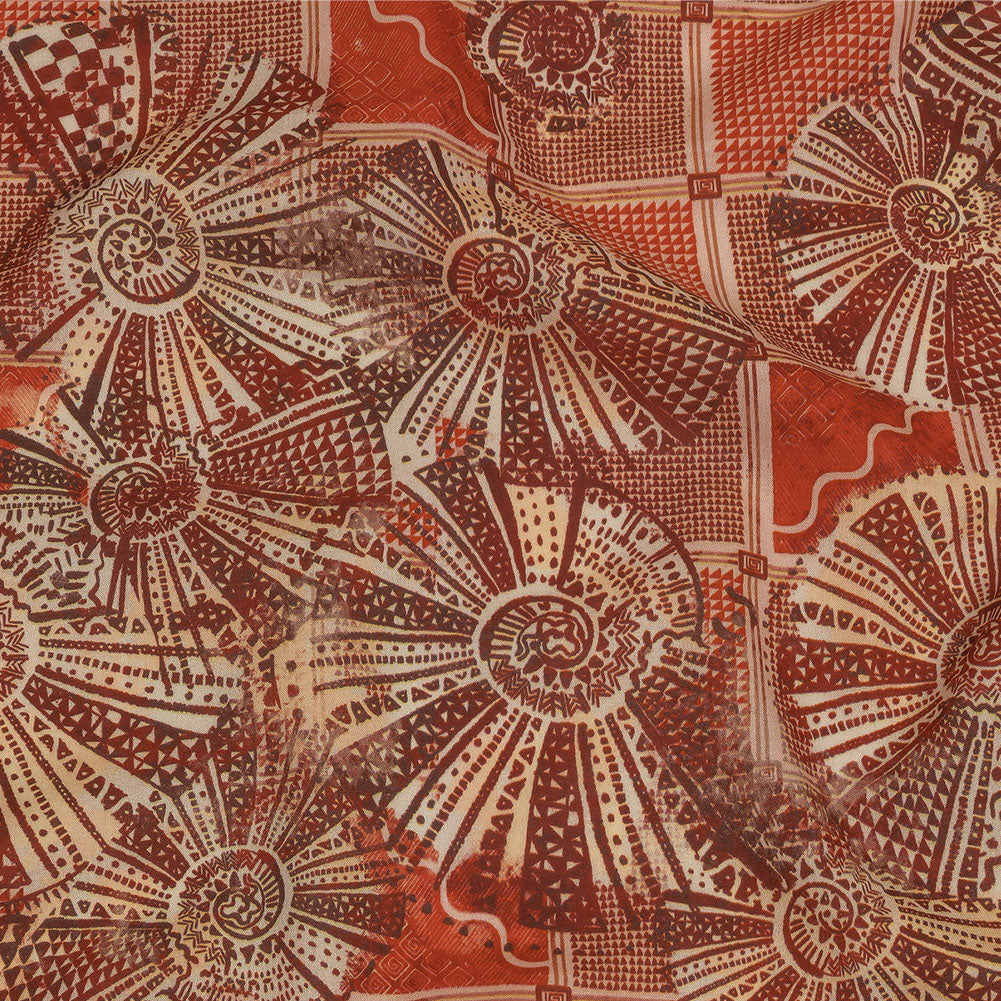 Cotton Voile - Red and White Shells on Plaid - Weekend Wandering Print - Mood Exclusive Rockland Collection