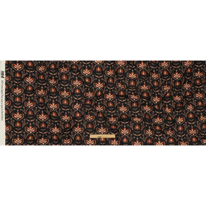 Cotton Voile - Black and Orange Floral - Watching the Fire Print - Mood Exclusive Rockland Collection