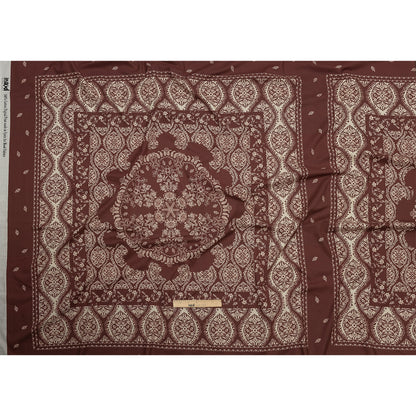 Cotton Voile Panel - Beige and Burgundy Paisley - Impressions in Time Print - Mood Exclusive Rockland Collection