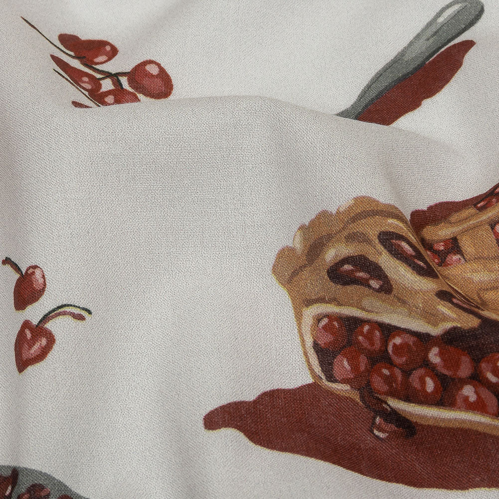 Cotton Voile - White Cherry Pies - Baked Fresh Print - Mood Exclusive Rockland Collection - Detail