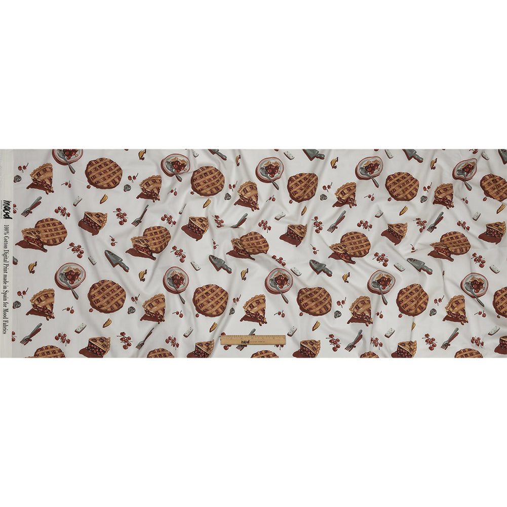 Cotton Voile - White Cherry Pies - Baked Fresh Print - Mood Exclusive Rockland Collection - Full