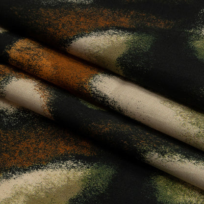 Cotton Voile - Black and Beige Abstract - From the Earth Print - Mood Exclusive Rockland Collection