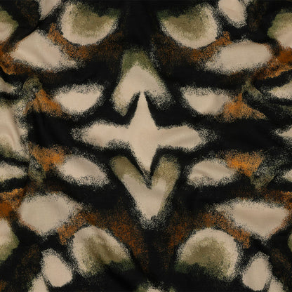 Cotton Voile - Black and Beige Abstract - From the Earth Print - Mood Exclusive Rockland Collection