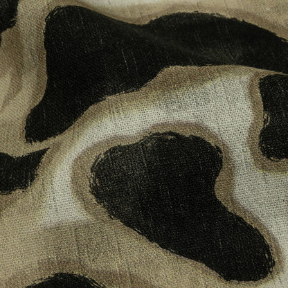Linen and Rayon Woven - Black and Beige Abstract Spots - Fragments of Memory Print - Mood Exclusive Rockland Collection
