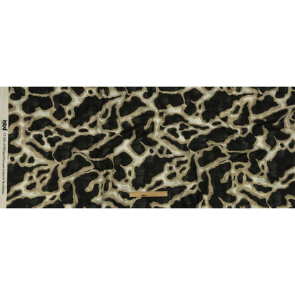Linen and Rayon Woven - Black and Beige Abstract Spots - Fragments of Memory Print - Mood Exclusive Rockland Collection