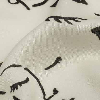 Rayon Challis - Black and White Face Drawings - Everyday Runway Print - Mood Exclusive Metro Collection