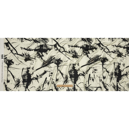 Rayon Challis - Black and White Abstract - Subway Lines Print - Mood Exclusive Metro Collection