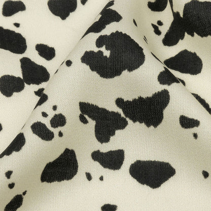 Rayon Challis - Black and White Dalmatian Spots - Fire Dogs Print - Mood Exclusive Metro Collection