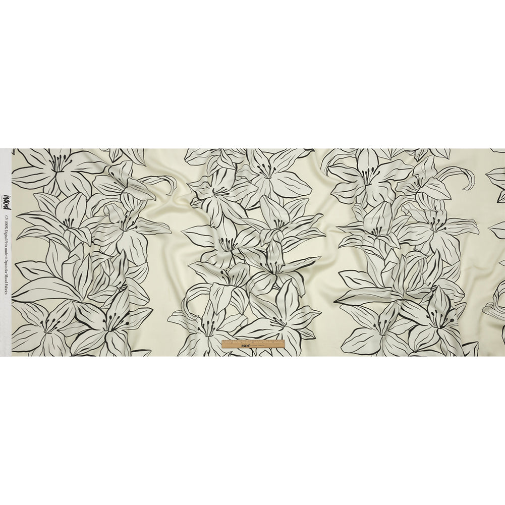 Rayon Challis - White Floral - Central Park Spring Print - Mood Exclusive Metro Collection - Full