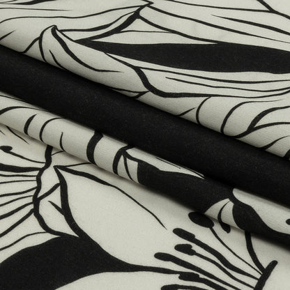 Rayon Challis - Black Floral - Central Park Spring Print - Mood Exclusive Metro Collection