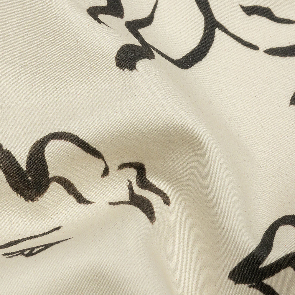 Stretch Cotton Sateen - Black and White Face Drawings - Everyday Runway Print - Mood Exclusive Metro Collection - Detail
