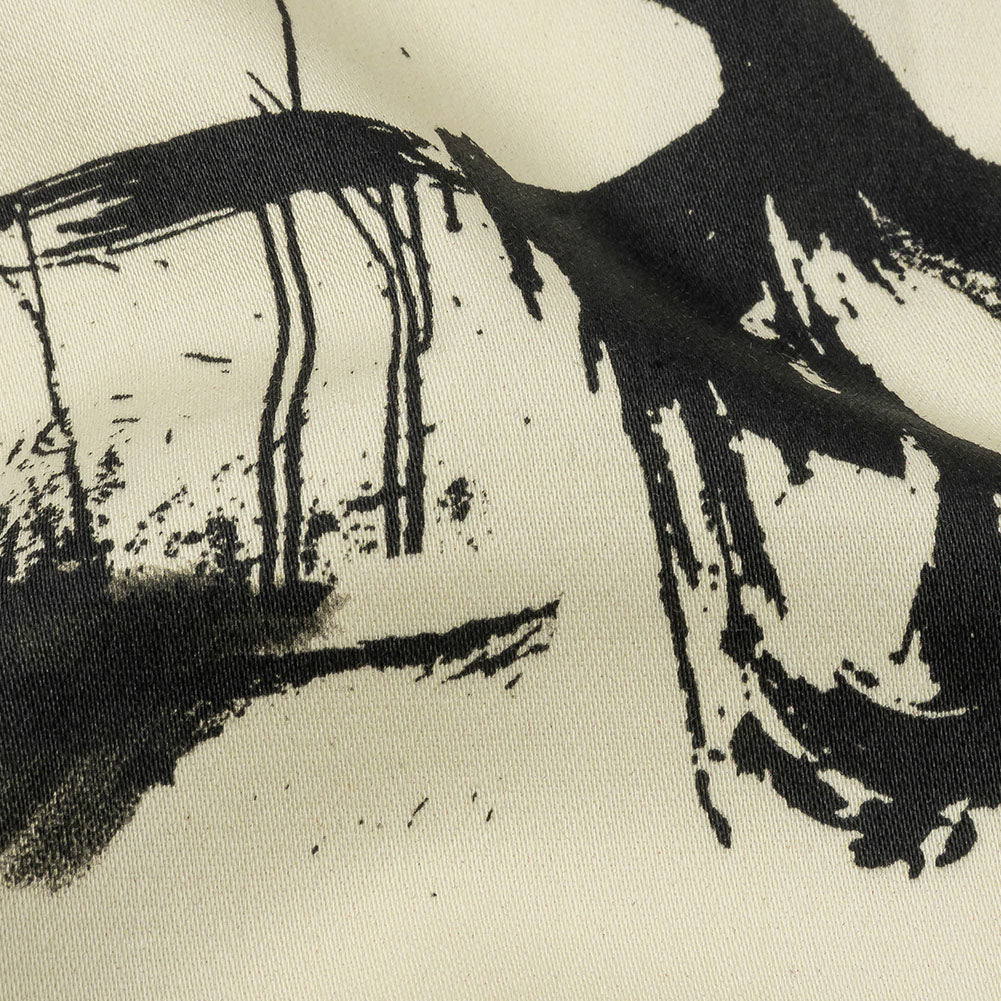 Stretch Cotton Sateen - Black and White Abstract - Subway Lines Print - Mood Exclusive Metro Collection - Detail