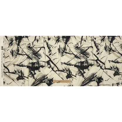 Stretch Cotton Sateen - Black and White Abstract - Subway Lines Print - Mood Exclusive Metro Collection