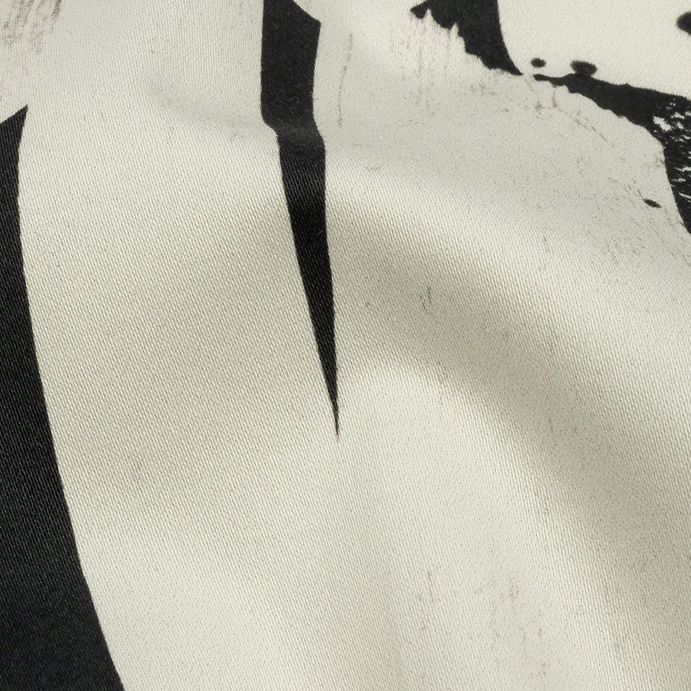 Stretch Cotton Sateen - Black and White Graffiti Letters - Wall of Fame Print - Mood Exclusive Metro Collection - Detail