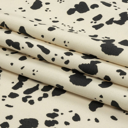 Stretch Cotton Sateen - Black and White Dalmatian Spots - Fire Dogs Print - Mood Exclusive Metro Collection