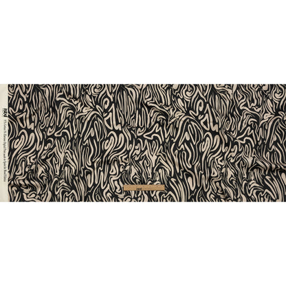 Stretch Cotton Sateen - Black and White Abstract Lines - Gallery Tour Print - Mood Exclusive Metro Collection