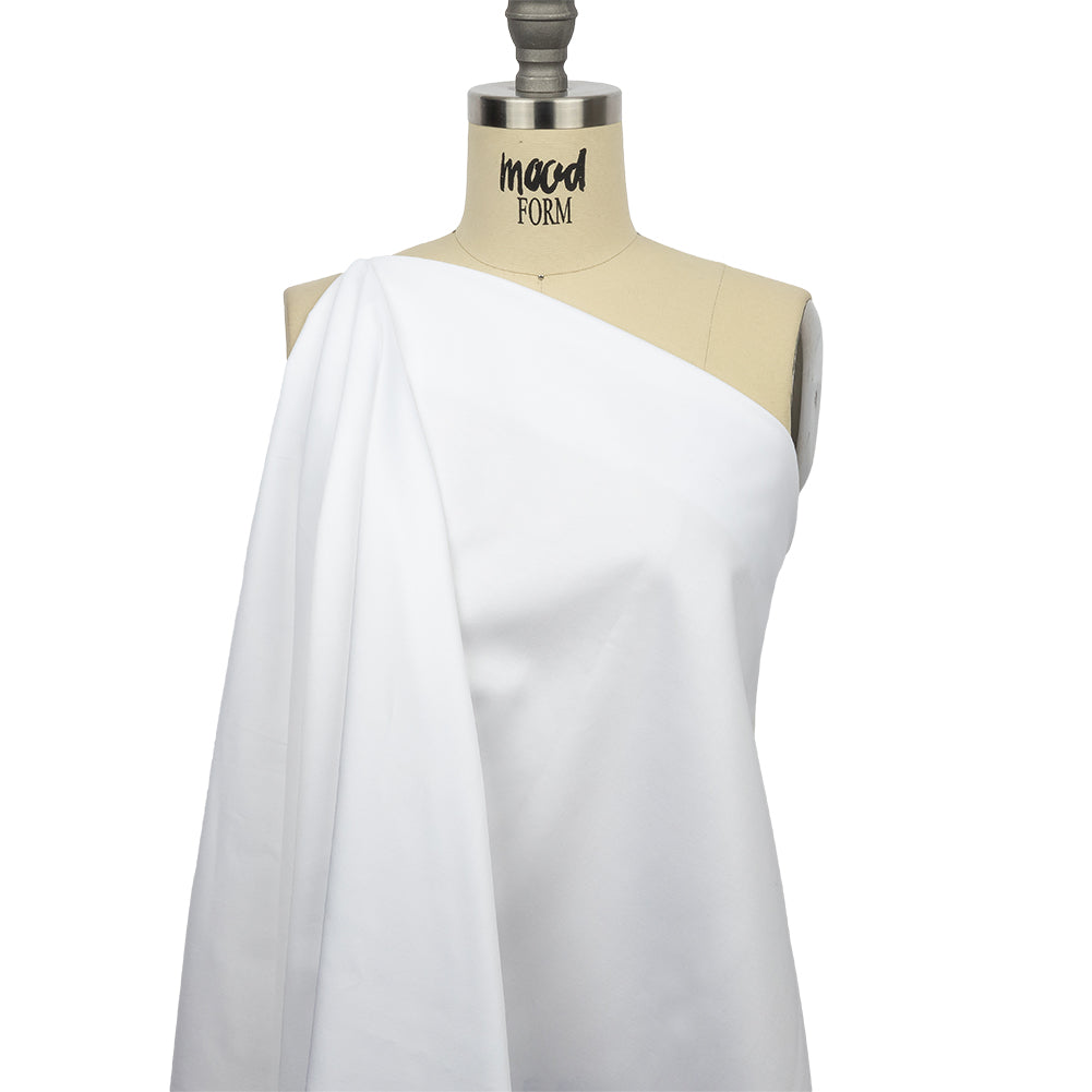 Stretch Cotton Sateen - White - Mood Exclusive Carlos Collection - Drape