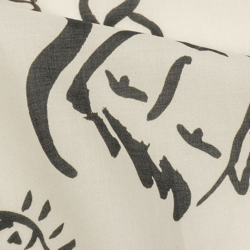 Cotton Voile - Black and White Face Drawings - Everyday Runway Print - Mood Exclusive Metro Collection - Detail