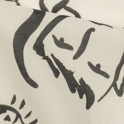 Cotton Voile - Black and White Face Drawings - Everyday Runway Print - Mood Exclusive Metro Collection