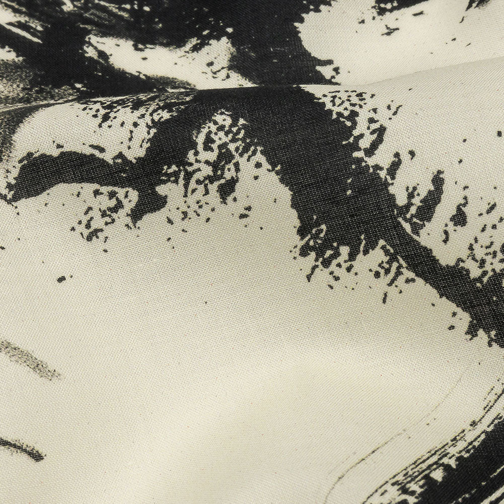 Cotton Voile - Black and White Abstract - Subway Lines Print - Mood Exclusive Metro Collection - Detail