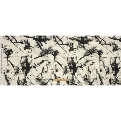 Cotton Voile - Black and White Abstract - Subway Lines Print - Mood Exclusive Metro Collection