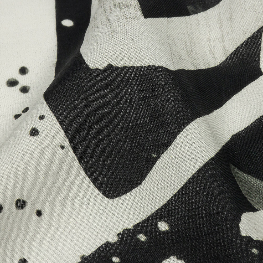 Cotton Voile - Black and White Graffiti Letters - Wall of Fame Print - Mood Exclusive Metro Collection - Detail