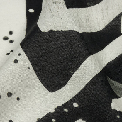 Cotton Voile - Black and White Graffiti Letters - Wall of Fame Print - Mood Exclusive Metro Collection