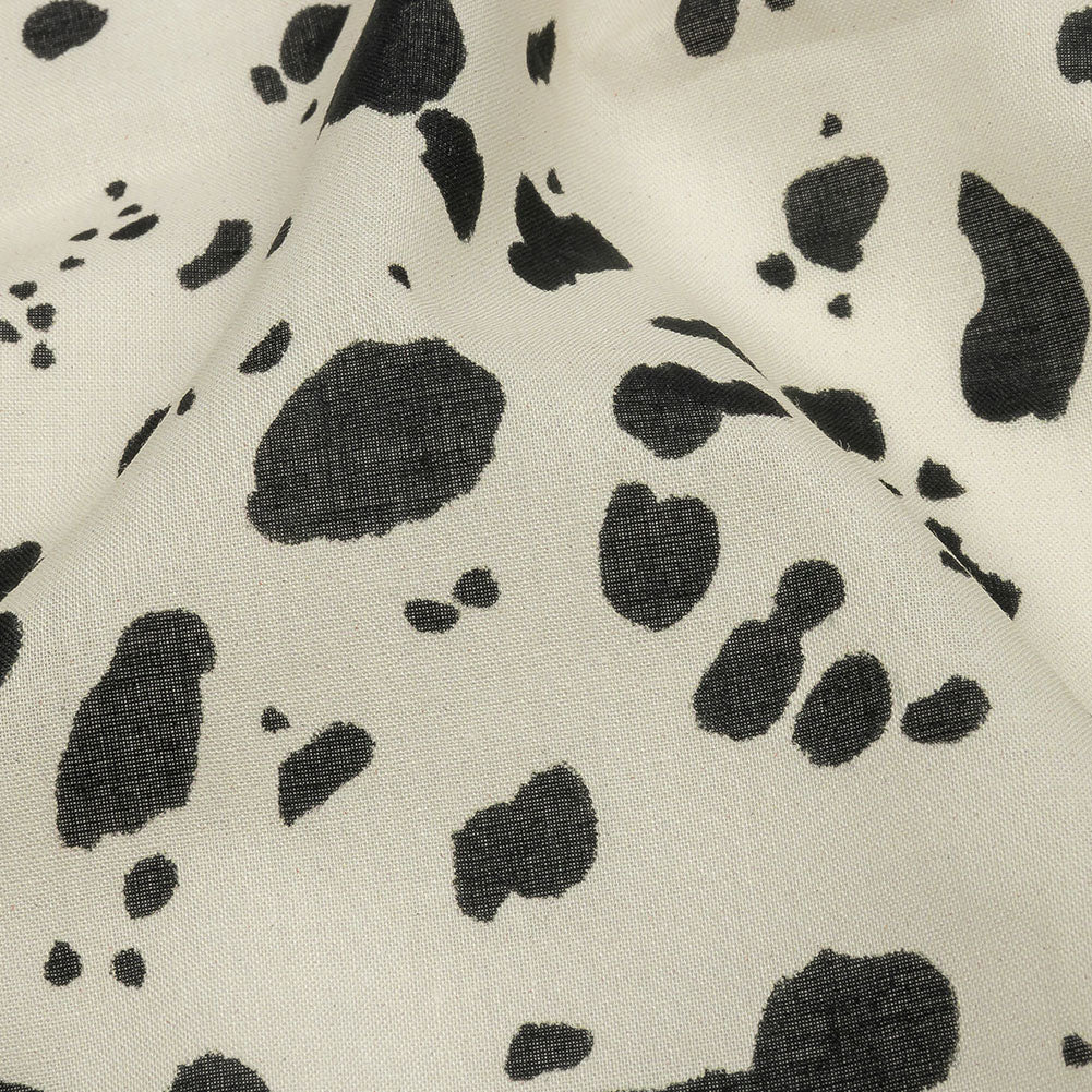 Cotton Voile - Black and White Dalmatian Spots - Fire Dogs Print - Mood Exclusive Metro Collection - Detail