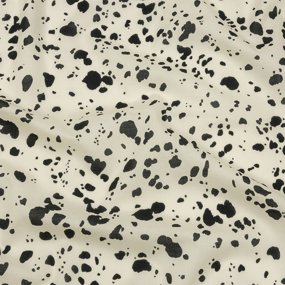 Cotton Voile - Black and White Dalmatian Spots - Fire Dogs Print - Mood Exclusive Metro Collection