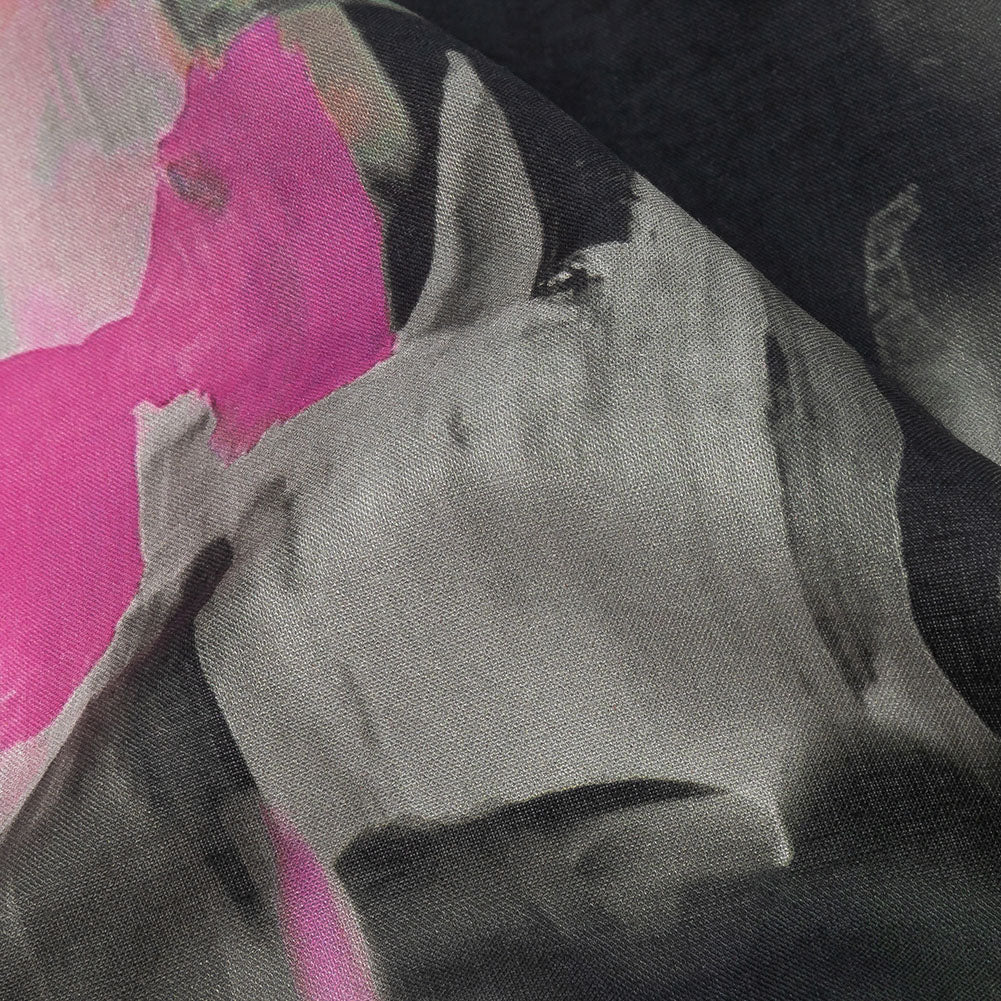 Cotton Voile - Pink and Orange Abstract Paint Drips - Painted Aspirations Print - Mood Exclusive Metro Collection - Detail
