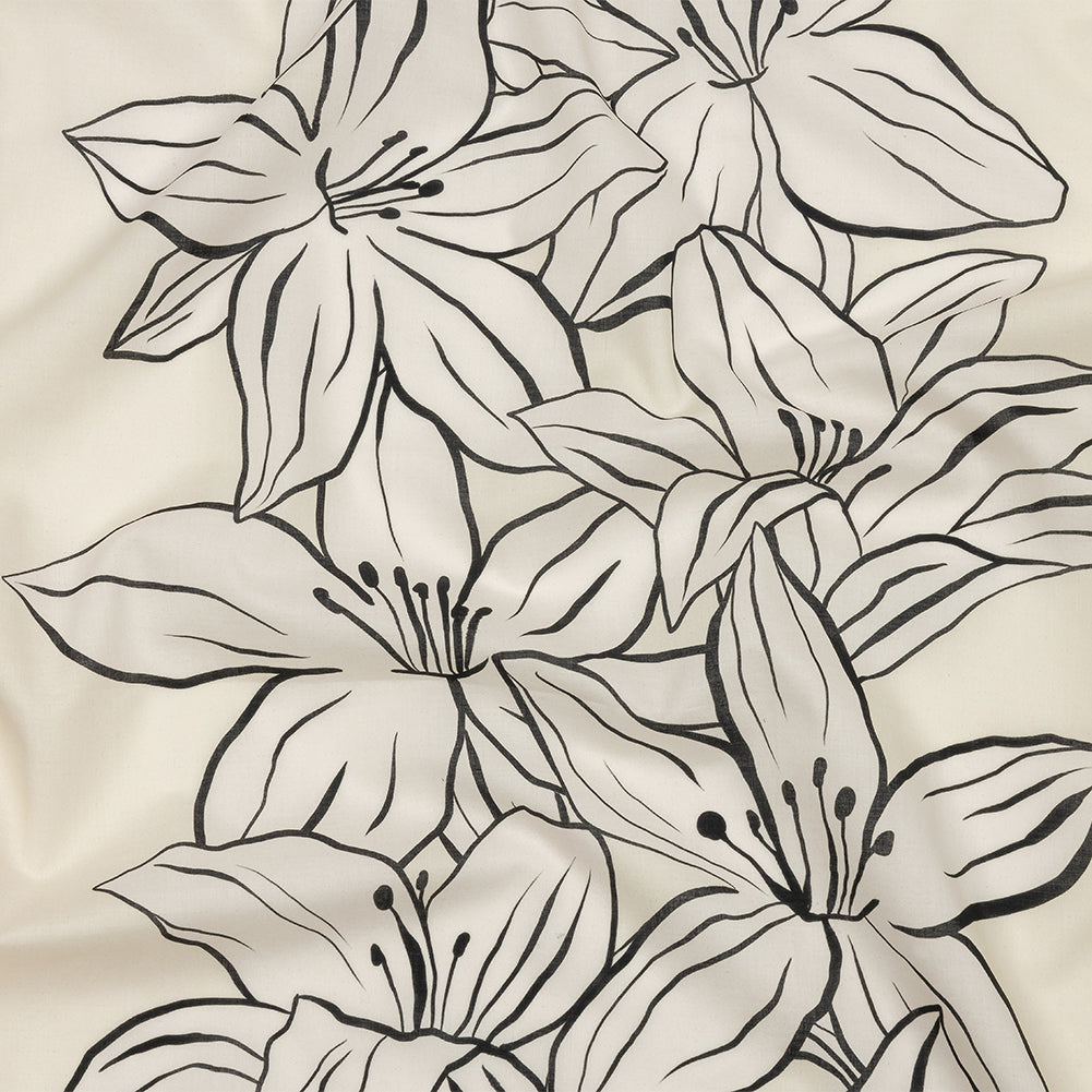 Cotton Voile - White Floral - Central Park Spring Print - Mood Exclusive Metro Collection