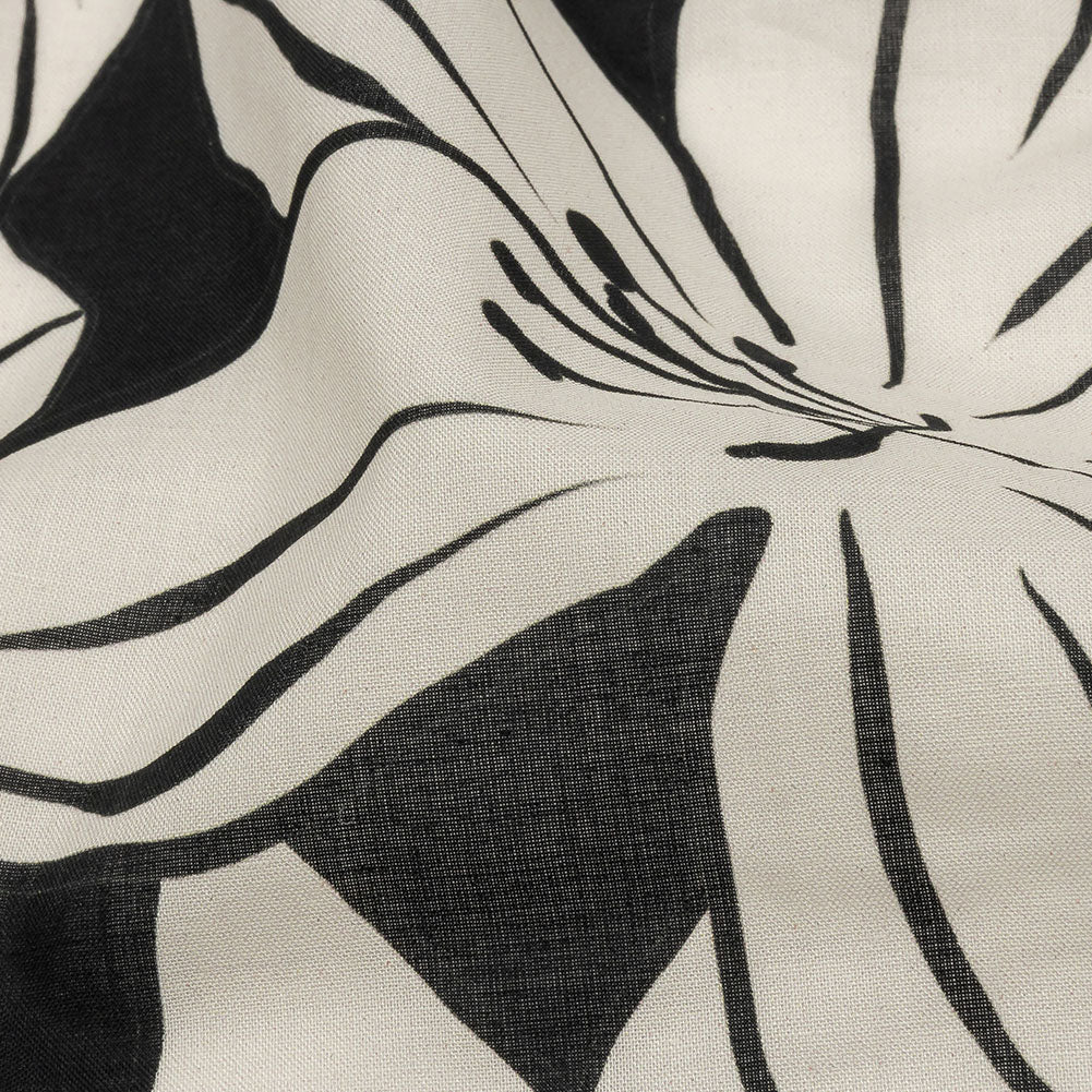 Cotton Voile - Black Floral - Central Park Spring Print - Mood Exclusive Metro Collection - Detail