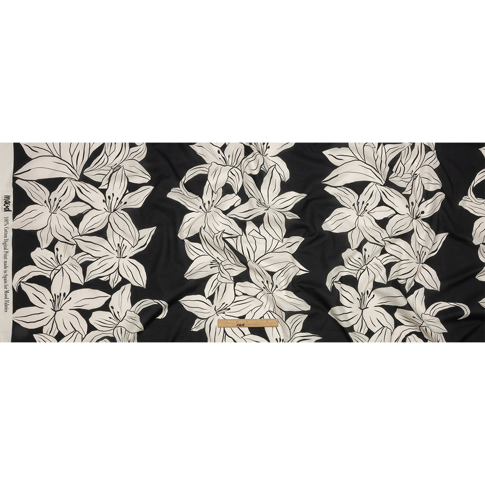 Cotton Voile - Black Floral - Central Park Spring Print - Mood Exclusive Metro Collection - Full