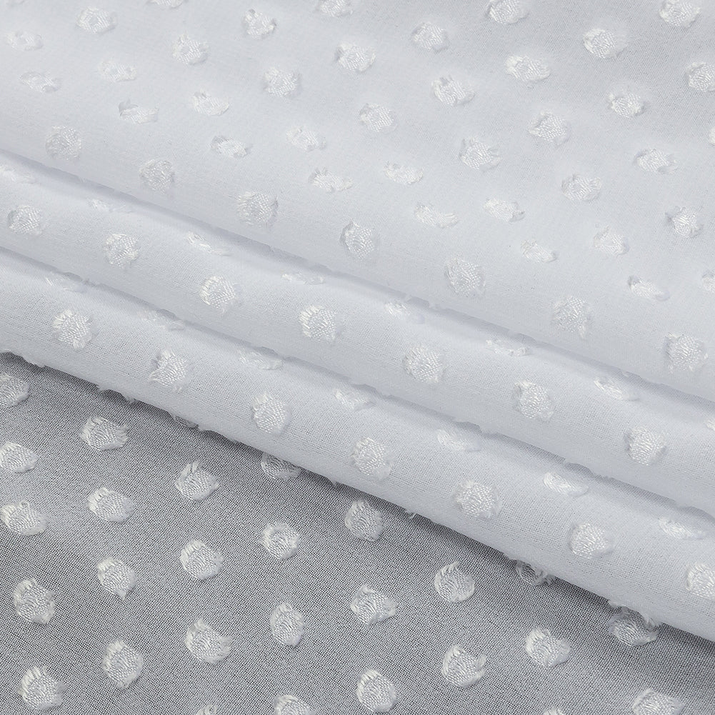 Polyester Swiss Dot - White - Mood Exclusive Annamae Collection Folded