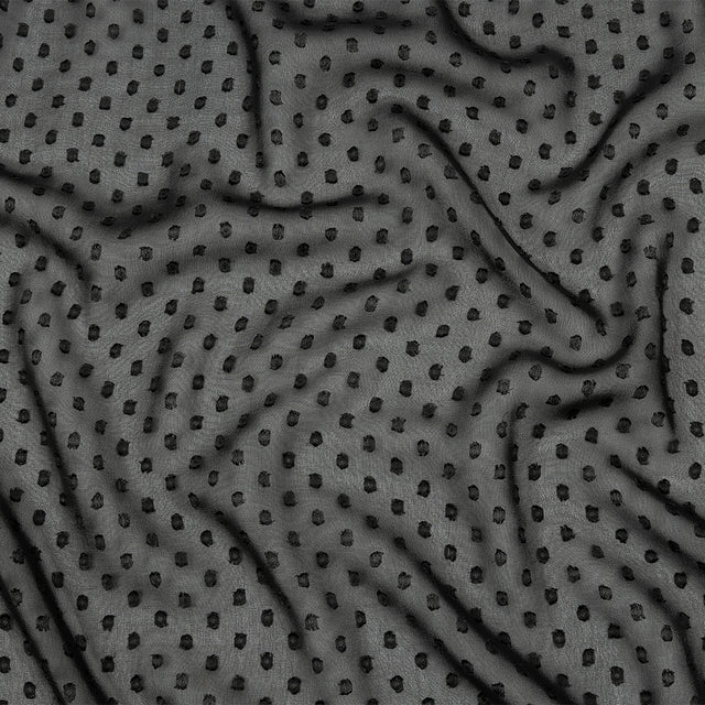 Polyester Swiss Dot - Black - Mood Exclusive Annamae Collection