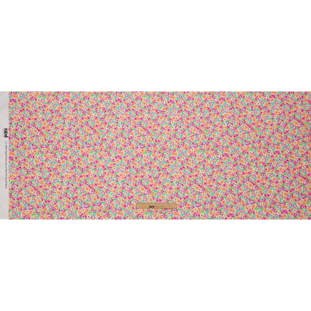 Viscose Georgette - Pink and Orange Floral - Isola Bella Print - Mood Exclusive Secret Garden Collection - Full