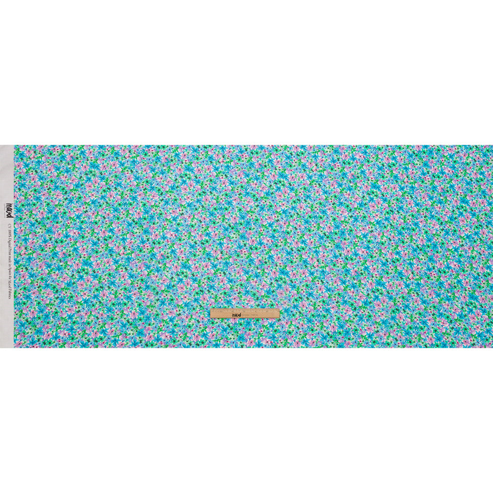 Viscose Georgette - Blue and Purple Floral - Isola Bella Print - Mood Exclusive Secret Garden Collection - Full