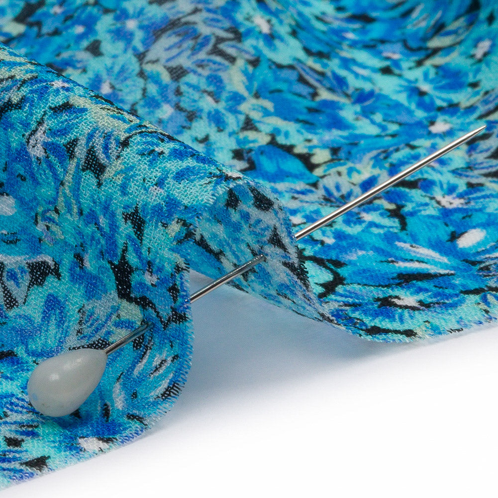 Viscose Georgette - Blue Floral - Titania's Dream Print - Mood Exclusive Secret Garden Collection - Detail