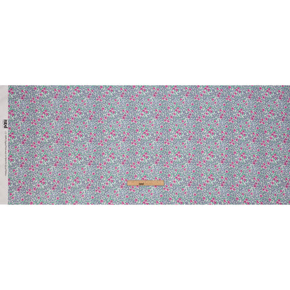 Viscose Georgette - Blue and Pink Floral - Springtime Saunter Print - Mood Exclusive Secret Garden Collection