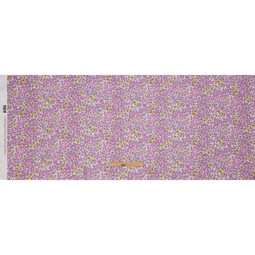 Viscose Georgette - Bigger Pink and Yellow Floral - Springtime Saunter Print - Mood Exclusive Secret Garden Collection - Full