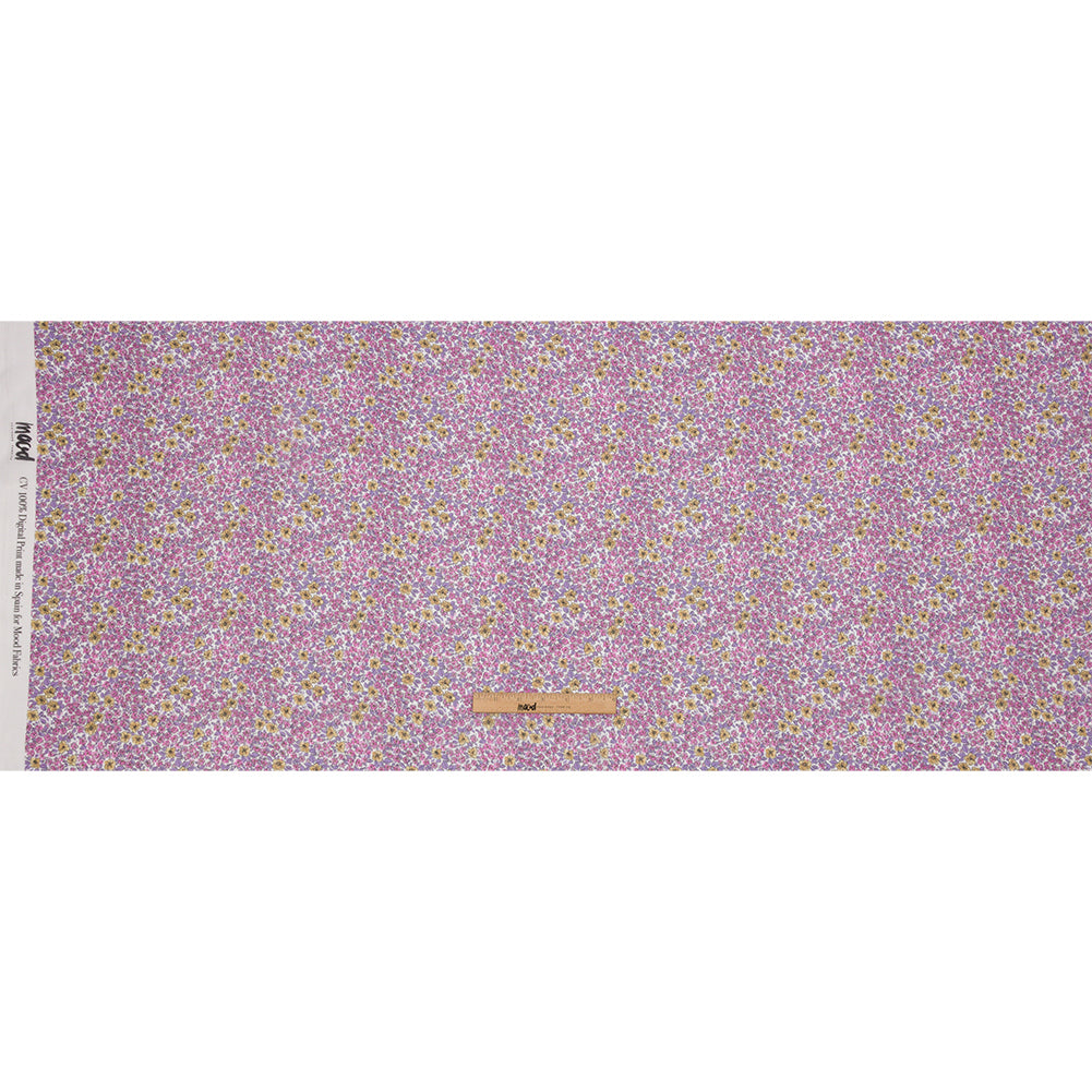 Viscose Georgette - Pink and Yellow Floral - Springtime Saunter Print - Mood Exclusive Secret Garden Collection - Full