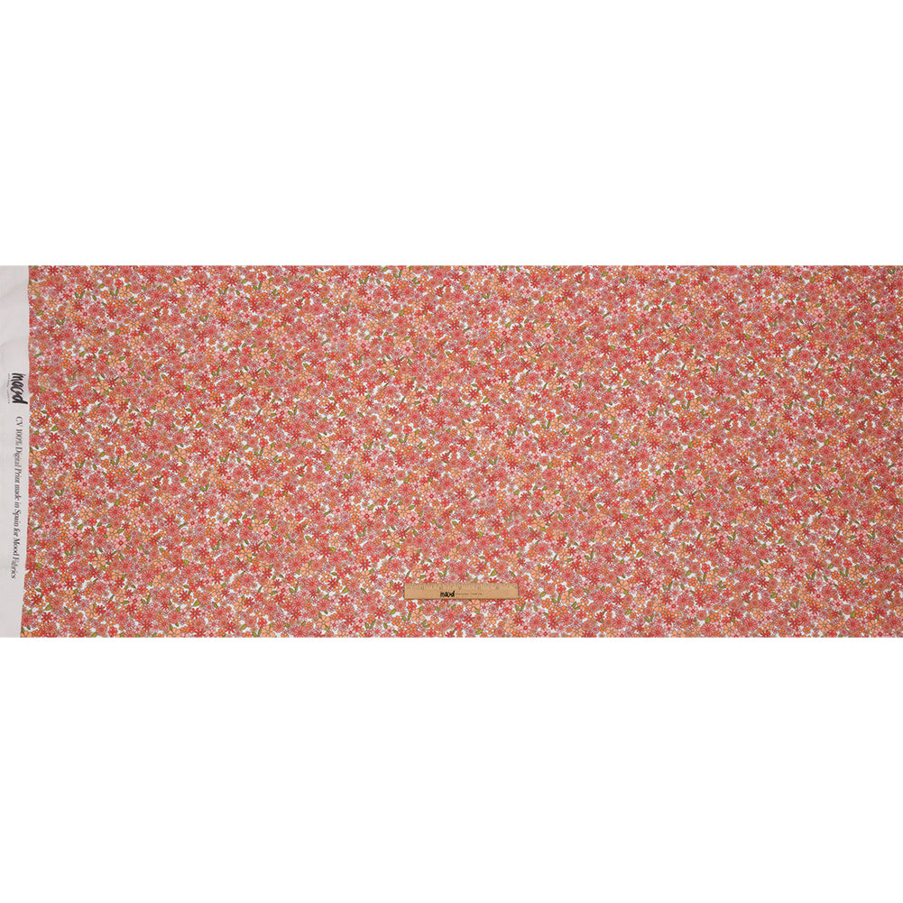 Viscose Georgette - Orange Floral - Strawberry Fields Print - Mood Exclusive Secret Garden Collection - Full
