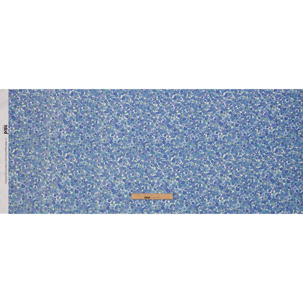 Viscose Georgette - Blue Floral - Strawberry Fields Print - Mood Exclusive Secret Garden Collection - Full