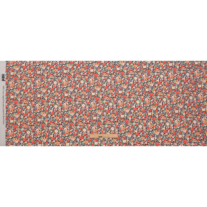 Cotton Poplin - Black and Peach Floral - Poppy Hypnosis Print - Mood Exclusive Secret Garden Collection
