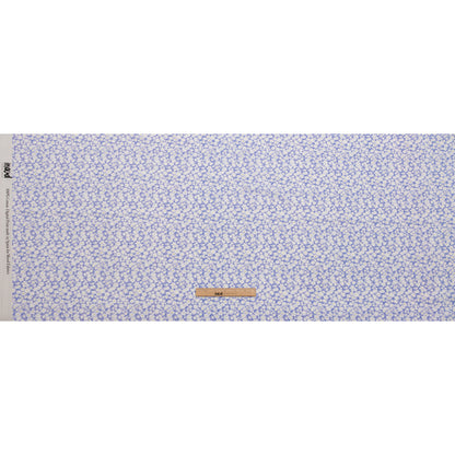 Cotton Poplin - Periwinkle and White Floral - Sunday in the Park Print - Mood Exclusive Secret Garden Collection