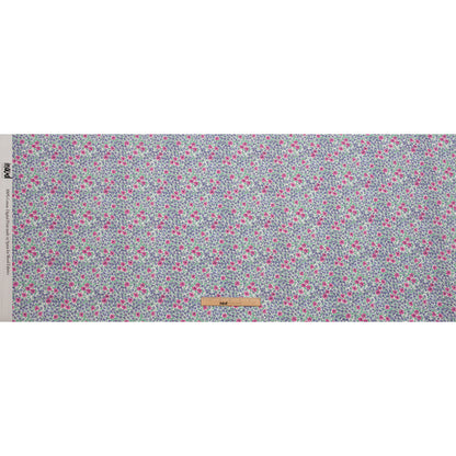 Cotton Poplin - Blue and Pink Floral - Springtime Saunter Print - Mood Exclusive Secret Garden Collection