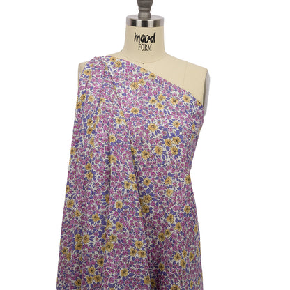 Cotton Poplin - Bigger Pink and Yellow Floral - Springtime Saunter Print - Mood Exclusive Secret Garden Collection